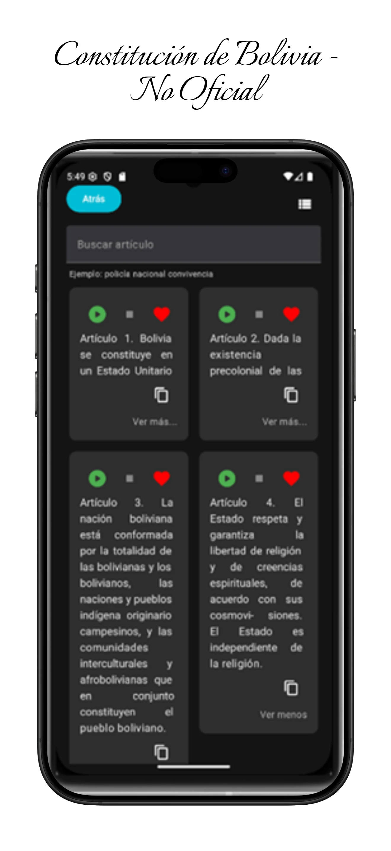 Constitución de Bolivia screenshot